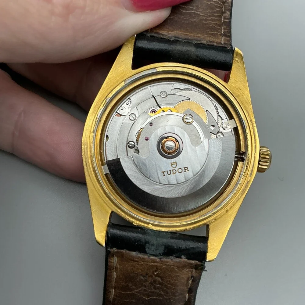 Vintage Tudor Prince Oysterdate Mens Watch 34mm Brown Dial Gold Plated Automatic